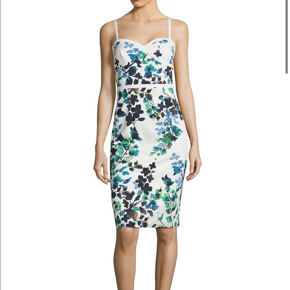 BLACK HALO DARIA SHEATH DRESS, FERN GULLY, SIZE 4